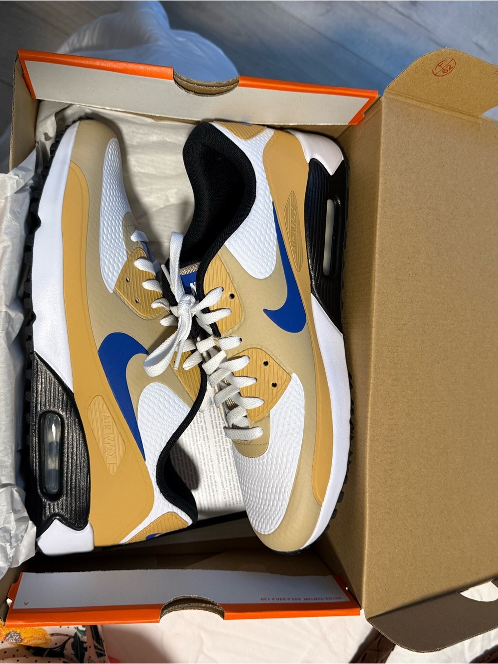 Nike Men's Sneakers in White, Tan & Blue